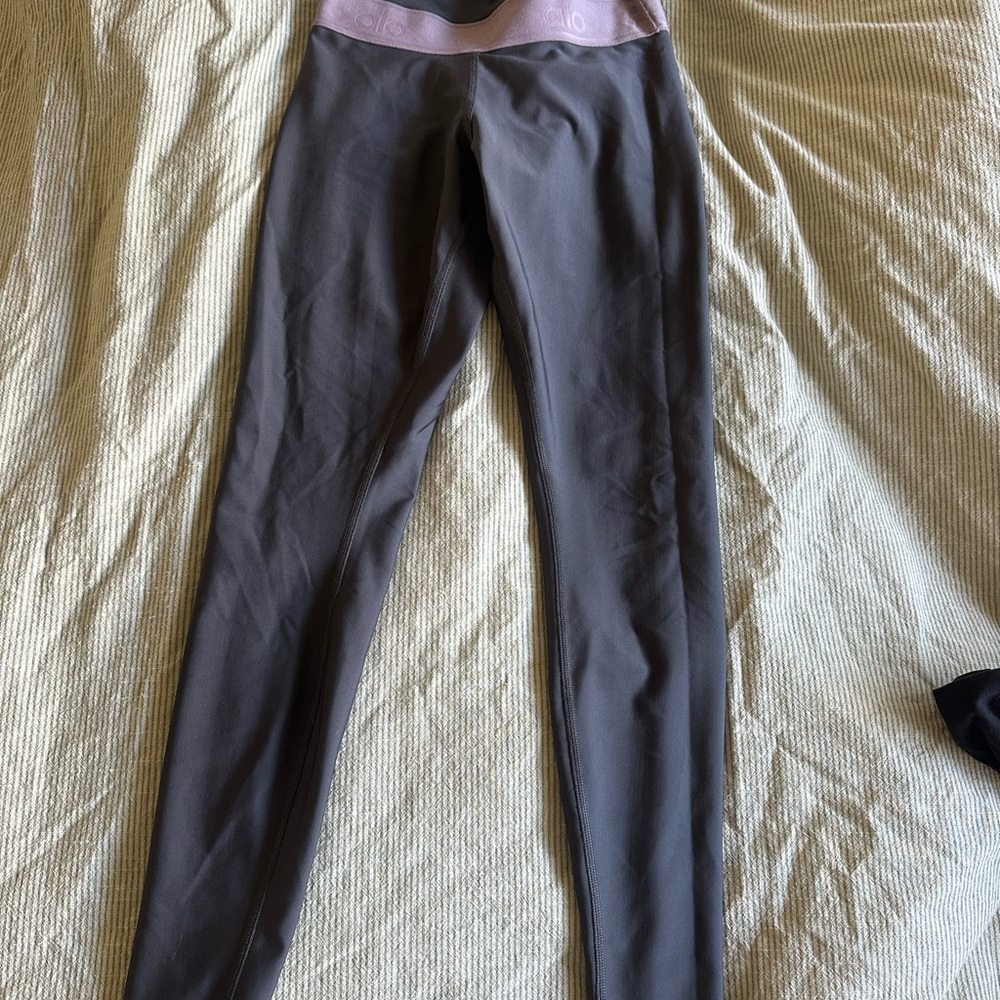 ALO Yoga Charcoal and Lavender Leggings